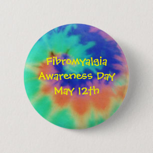 Fibromyalgia, Awareness Day, May 12th-Button 2 Inch Round Button