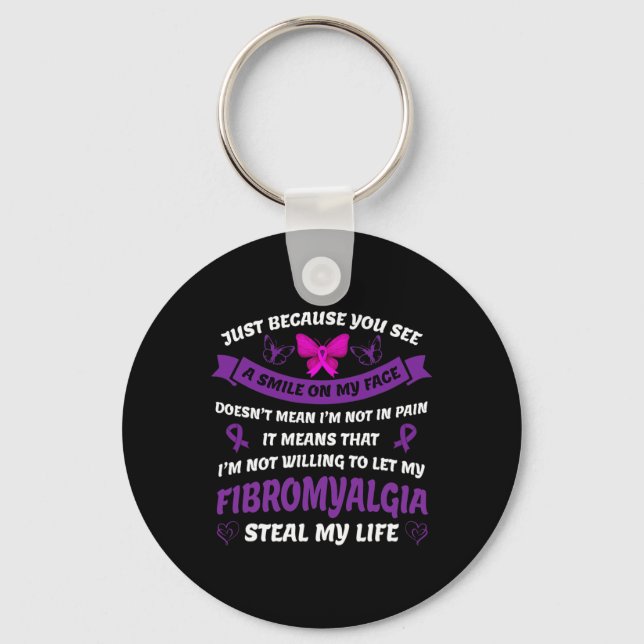 Fibromyalgia Awareness - Fibromyalgia Pain Awarene Keychain (Front)