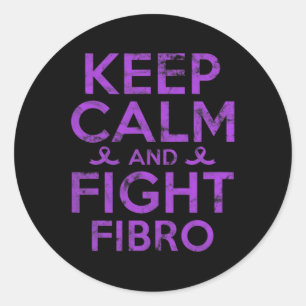 Fibromyalgia Awareness Fight Fibro Fighter Warrior Classic Round Sticker