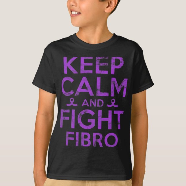 Fibromyalgia Awareness Fight Fibro Fighter Warrior T-Shirt (Front)