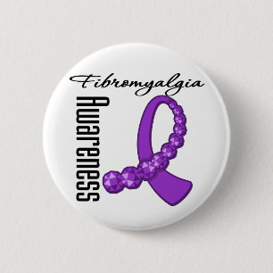 Fibromyalgia Awareness Gemstone Ribbon 2 Inch Round Button