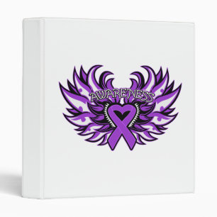 Fibromyalgia Awareness Heart Wings Binder