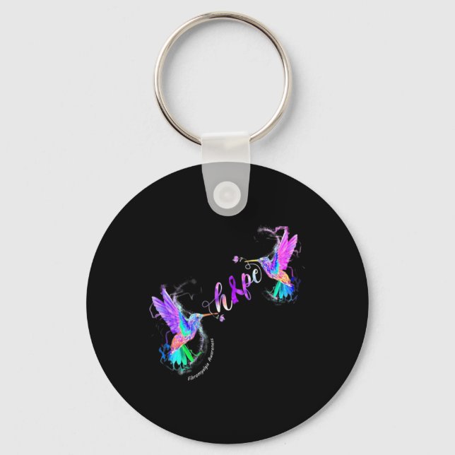 Fibromyalgia Awareness Hope Suicide Prevention  Keychain (Front)