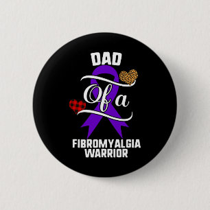 Fibromyalgia Awareness Leopard Buffalo Plaid Famil 2 Inch Round Button