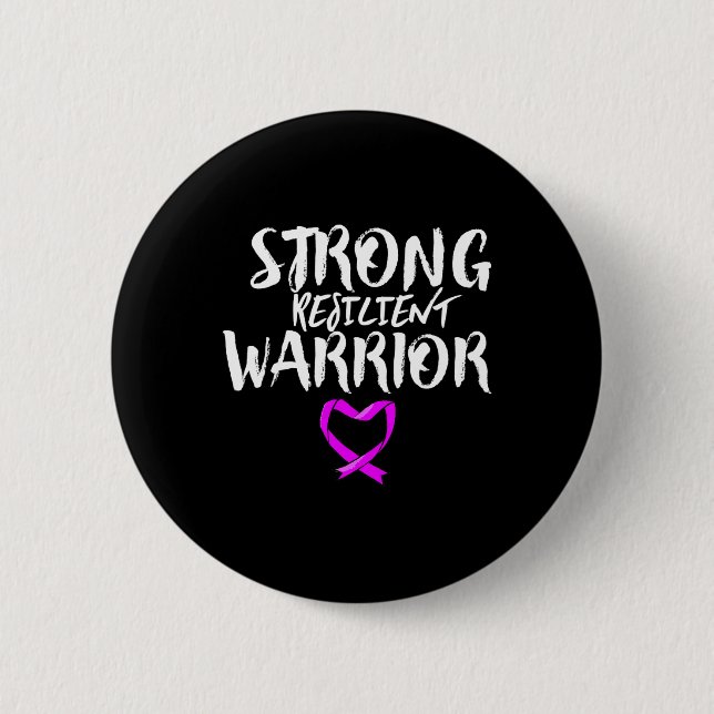 Fibromyalgia Awareness Month Strong Resilient  2 Inch Round Button (Front)