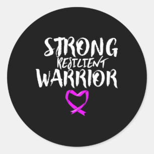 Fibromyalgia Awareness Month Strong Resilient  Classic Round Sticker