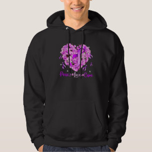 Fibromyalgia Awareness Peace Love Cure Women Hoodie