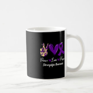 Fibromyalgia Awareness Peace Love Hope Purple Ribb Coffee Mug
