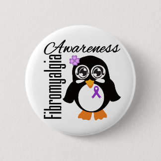 Fibromyalgia Awareness Penguin 2 Inch Round Button