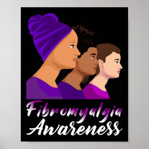 Fibromyalgia Awareness Purple Women Support 1  Poster