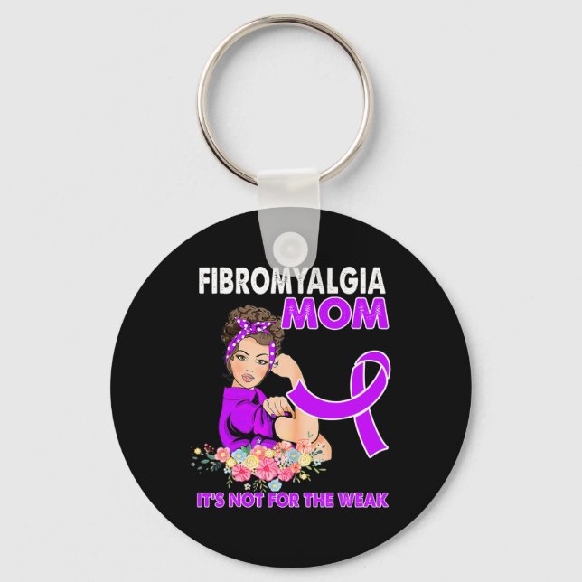 Fibromyalgia Awareness Ribbon 1  Keychain (Front)