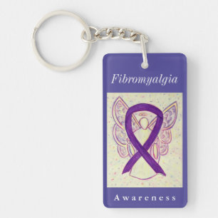 Fibromyalgia Awareness Ribbon Angel Key Chain
