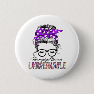 Fibromyalgia Awareness Ribbon Support Gifts 2 Inch Round Button