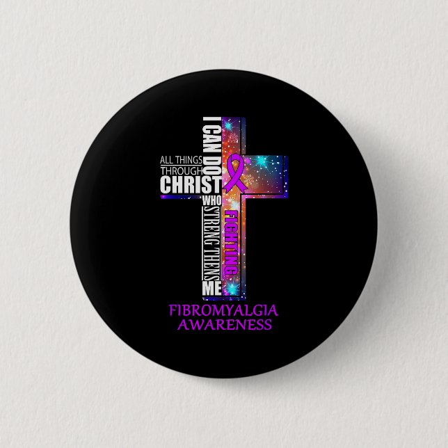 Fibromyalgia Awareness Shirt - Christmas Gift Shir 2 Inch Round Button (Front)