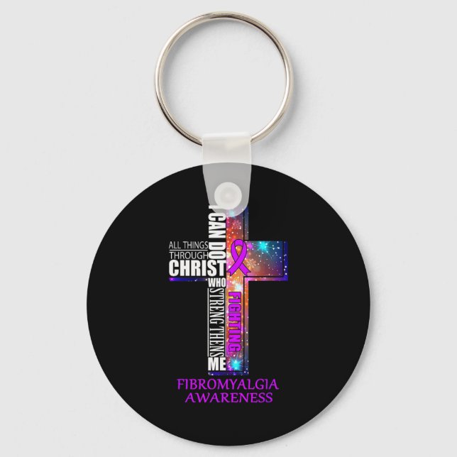 Fibromyalgia Awareness Shirt - Christmas Gift Shir Keychain (Front)