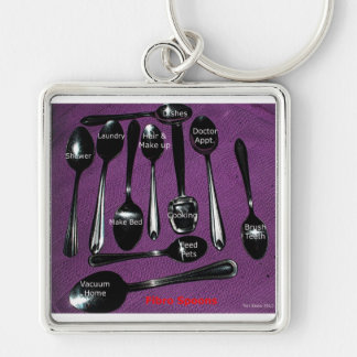 Fibromyalgia Awareness Spoons Keychain