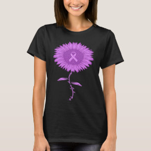 Fibromyalgia Awareness Sunflower Purple Ribbon T-Shirt