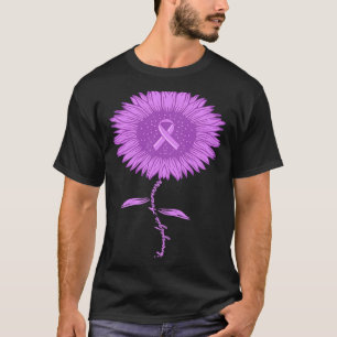 Fibromyalgia Awareness Sunflower Purple Ribbon T-Shirt