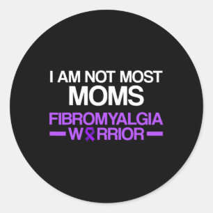 Fibromyalgia Awareness Survivor Moms Warrior Classic Round Sticker