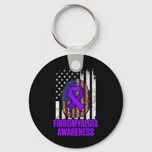Fibromyalgia Awareness Survivor Proud Warrior 12 Keychain