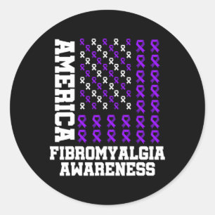 Fibromyalgia Awareness Survivor Proud Warrior 6 Classic Round Sticker