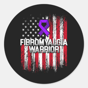 Fibromyalgia Awareness Survivor Proud Warrior Classic Round Sticker