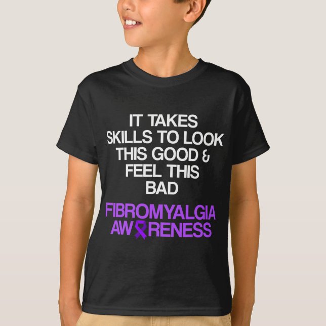 Fibromyalgia Awareness Survivor Skills Warrior  T-Shirt (Front)