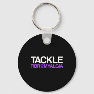 Fibromyalgia Awareness Survivor Tackling Warrior  Keychain
