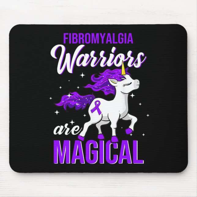 Fibromyalgia Awareness Warrior Fun Unicorn  Mouse Pad (Front)