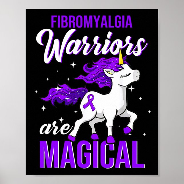 Fibromyalgia Awareness Warrior Fun Unicorn  Poster (Front)