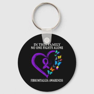 Fibromyalgia Awareness Warrior Support Purple Ribb Keychain