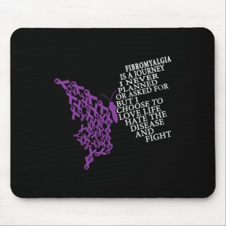 Fibromyalgia Awareness Warrior Support Purple Ribb Mouse Pad