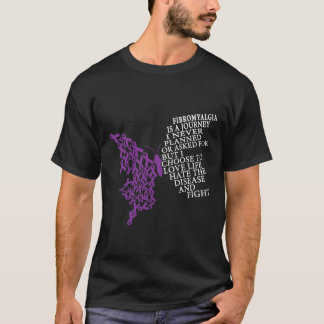 Fibromyalgia Awareness Warrior Support Purple Ribb T-Shirt