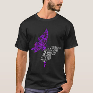 Fibromyalgia Awareness Warrior Support Purple Ribb T-Shirt