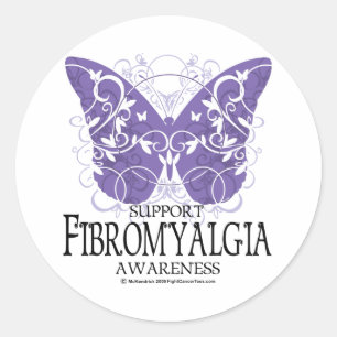 Fibromyalgia Butterfly Classic Round Sticker