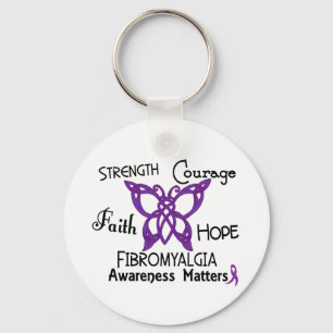 Fibromyalgia Celtic Butterfly 3 Keychain