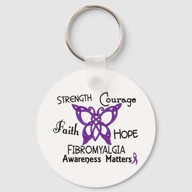 Fibromyalgia Celtic Butterfly 3 Keychain (Front)