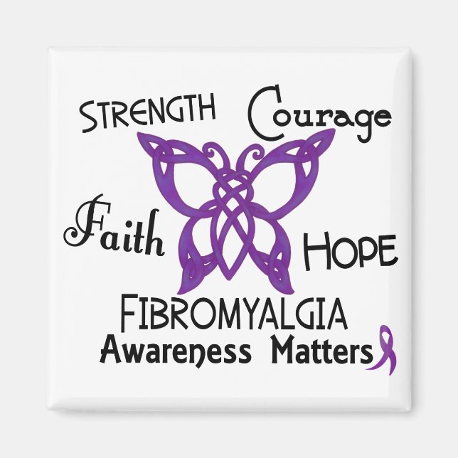 Fibromyalgia Celtic Butterfly 3 Magnet (Front)