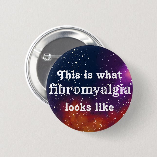 Fibromyalgia Customizable Galaxy Identity 2 Inch Round Button (Front & Back)