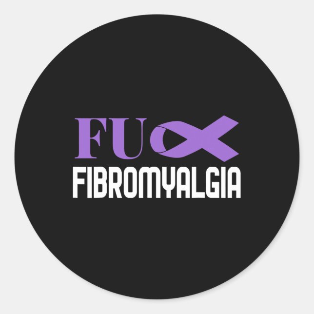 Fibromyalgia Fibro Awareness Fighter  Classic Round Sticker (Front)