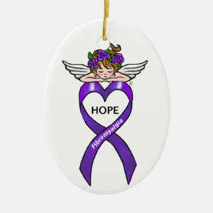 Fibromyalgia Hope Ceramic Ornament