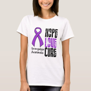 Fibromyalgia Hope Love Cure Ribbon T-Shirt