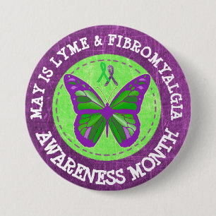Fibromyalgia & Lyme Awareness Month Ribbon Button