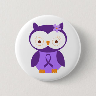 Fibromyalgia Owl 2 Inch Round Button