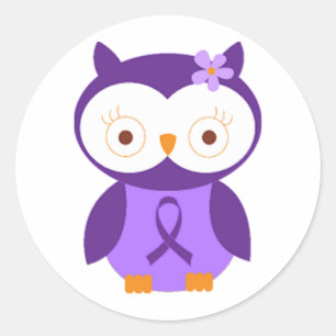 Fibromyalgia Owl Classic Round Sticker