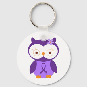 Fibromyalgia Owl Keychain