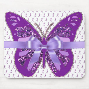 Fibromyalgia Purple Awareness Ribbon Mouse Pad