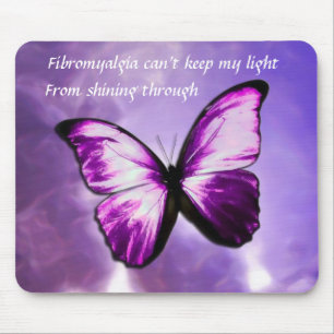 Fibromyalgia Purple Butterfly Mouse Pad