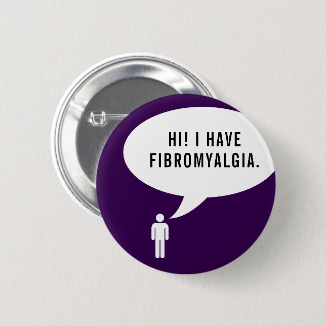 FIBROMYALGIA speech bubble 2 Inch Round Button (Front & Back)