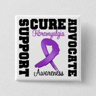 Fibromyalgia Support Advocate Cure 2 Inch Square Button